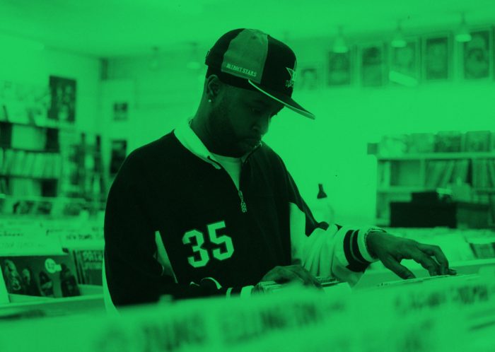 Record store shopping with a green filter